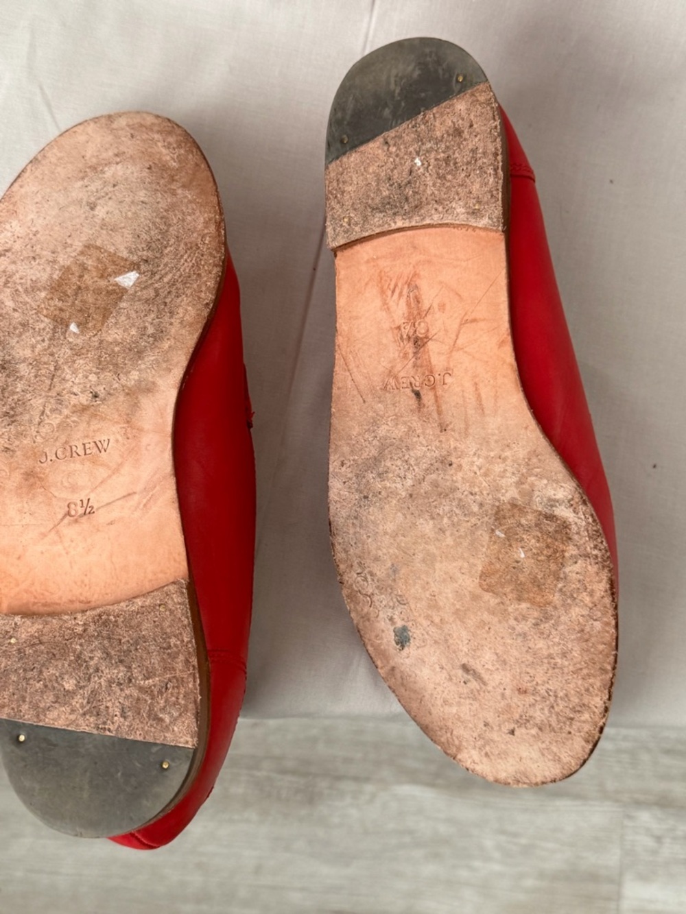 J. Crew Red Leather Penny Loafers (D0240) - Picture 6 of 9